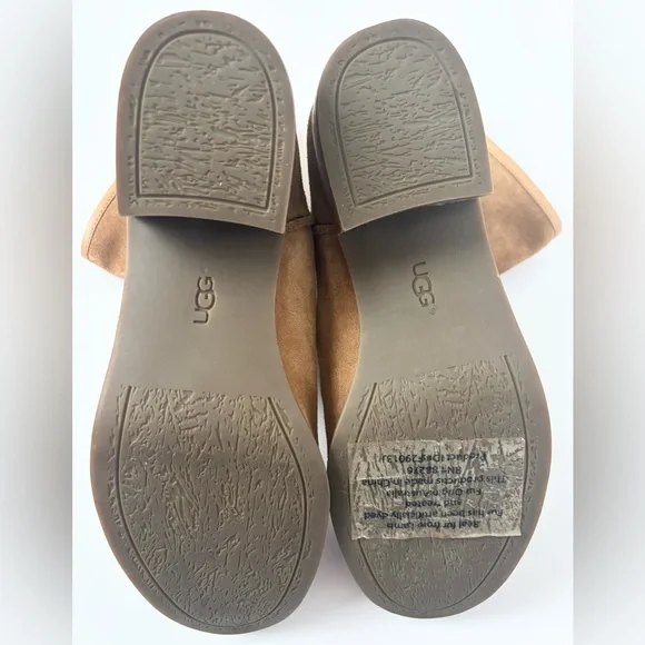 UGG Cyrinda Unlined Stacked Heel Suede Boots in Chestnut - Picture 8 of 11